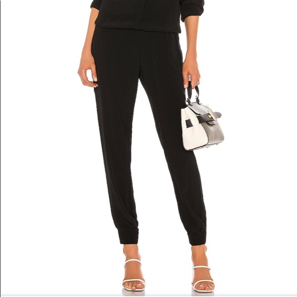 Monrow crepe long sleeve jumpsuit in black - Picture 4 of 6